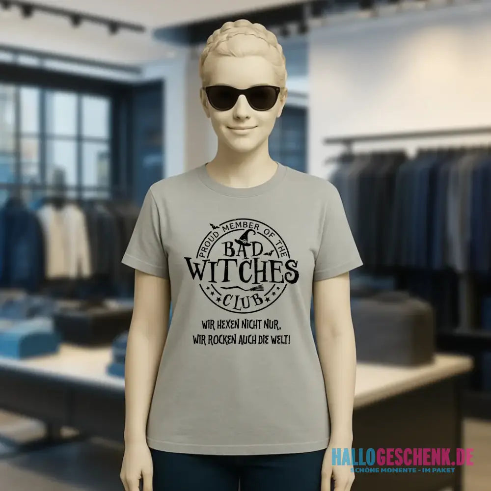 BAD WITCHES CLUB + Text • Halloween • Ladies Premium T-Shirt XS-2XL aus Bio-Baumwolle für Damen • Exklusivdesign • personalisiert