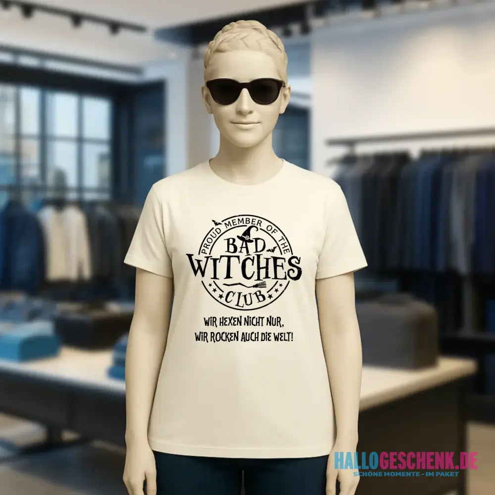 BAD WITCHES CLUB + Text • Halloween • Ladies Premium T-Shirt XS-2XL aus Bio-Baumwolle für Damen • Exklusivdesign • personalisiert