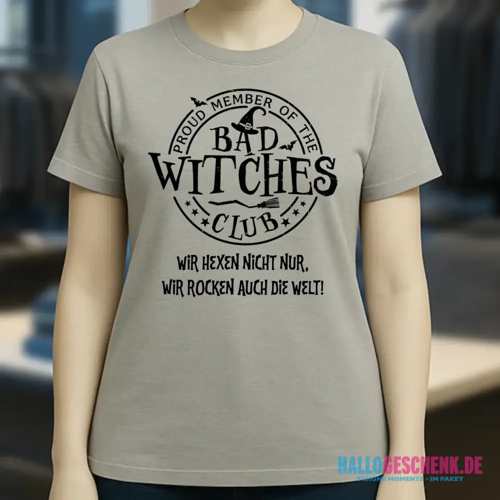BAD WITCHES CLUB + Text • Halloween • Ladies Premium T-Shirt XS-2XL aus Bio-Baumwolle für Damen • Exklusivdesign • personalisiert