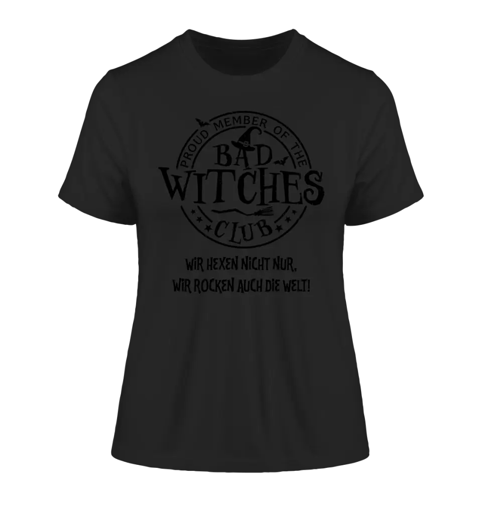 BAD WITCHES CLUB + Text • Halloween • Ladies Premium T-Shirt XS - 2XL aus Bio - Baumwolle für Damen • Exklusivdesign • personalisiert von HalloGeschenk.de