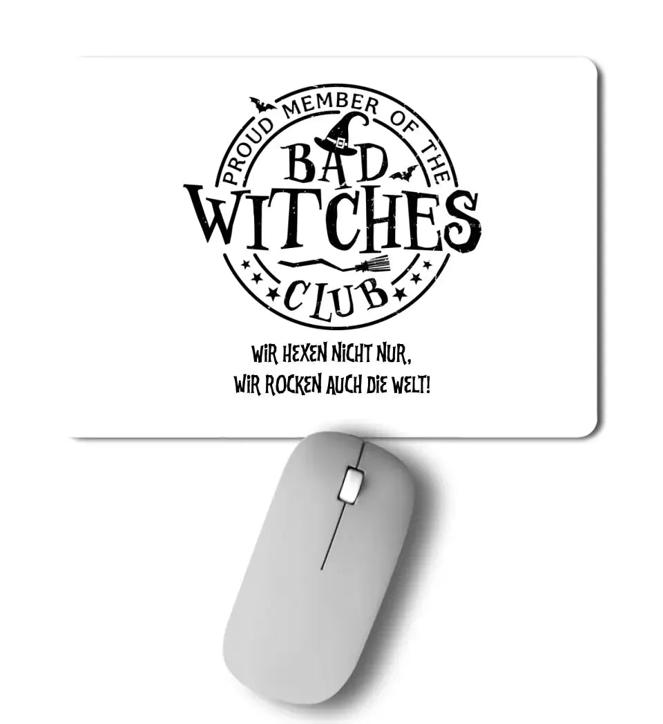 BAD WITCHES CLUB + Text • Halloween • Mousepad • Exklusivdesign • personalisiert von HalloGeschenk.de