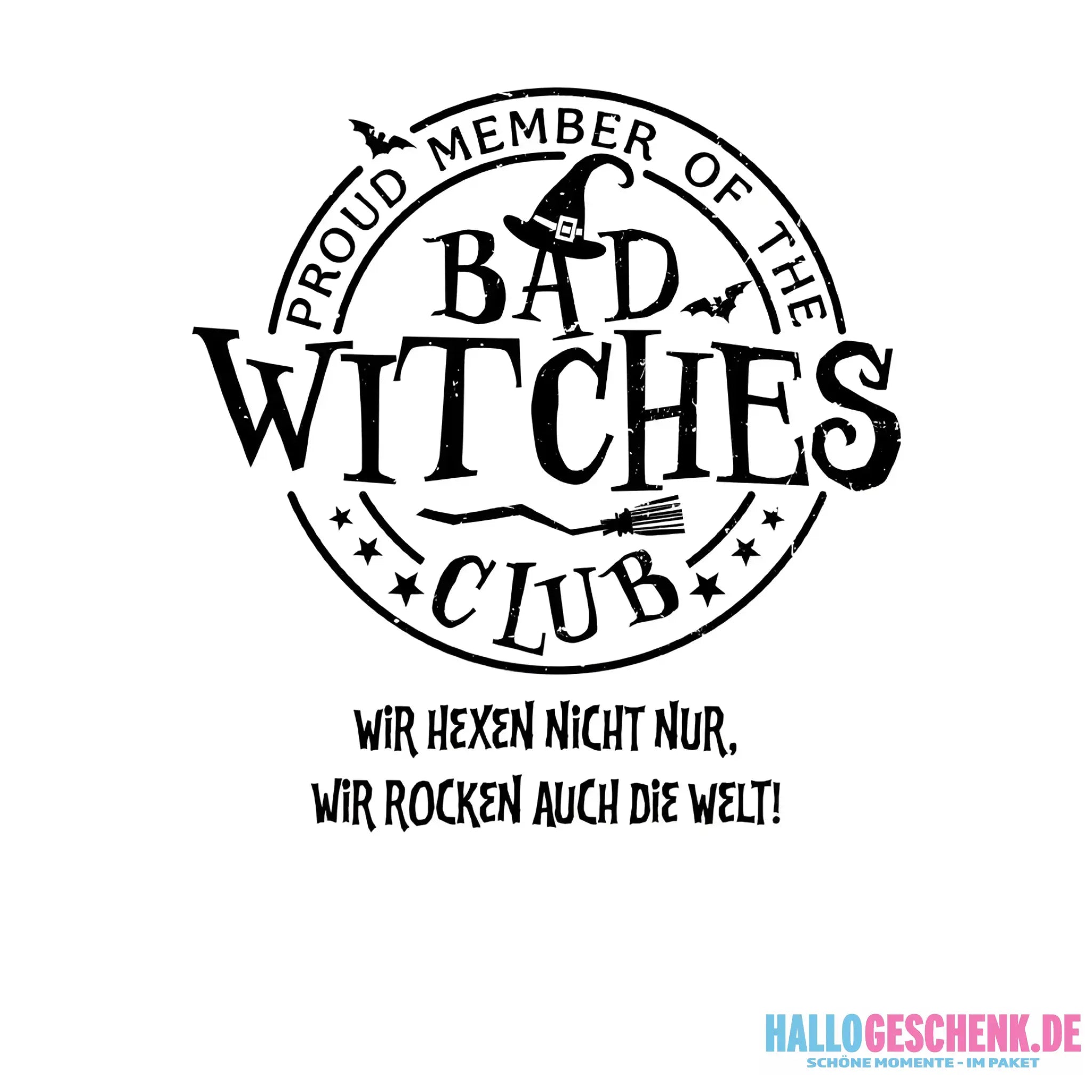 BAD WITCHES CLUB + Text • Halloween • STICKER 20x20cm (Aufkleber) • personalisiert - White / OneSize / ausgestanzter