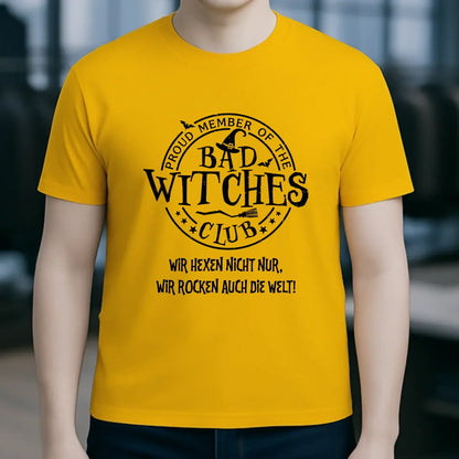 BAD WITCHES CLUB + Text • Halloween • Unisex Premium T-Shirt XS-5XL aus Bio-Baumwolle für Damen & Herren • Exklusivdesign • personalisiert