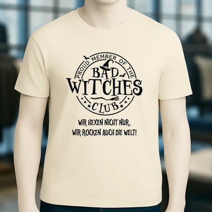 BAD WITCHES CLUB + Text • Halloween • Unisex Premium T-Shirt XS-5XL aus Bio-Baumwolle für Damen & Herren • Exklusivdesign • personalisiert