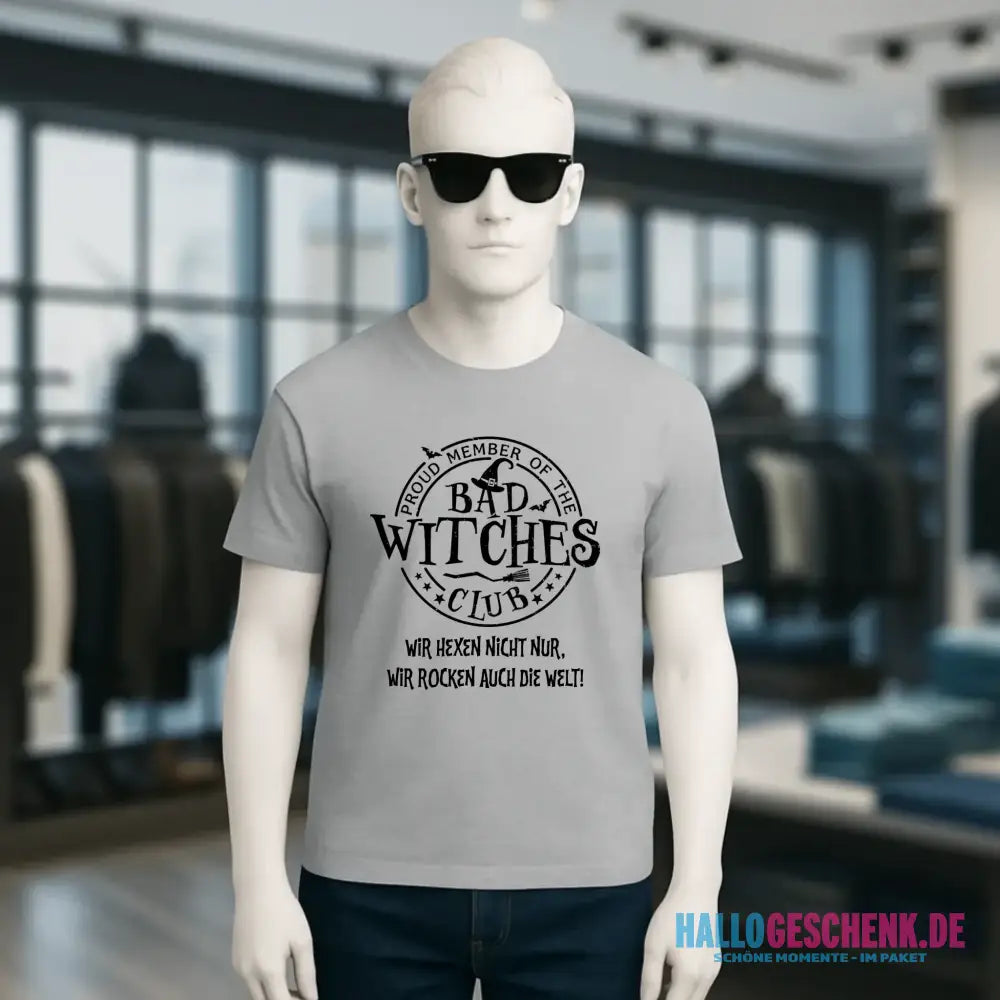 BAD WITCHES CLUB + Text • Halloween • Unisex Premium T-Shirt XS-5XL aus Bio-Baumwolle für Damen & Herren • Exklusivdesign • personalisiert