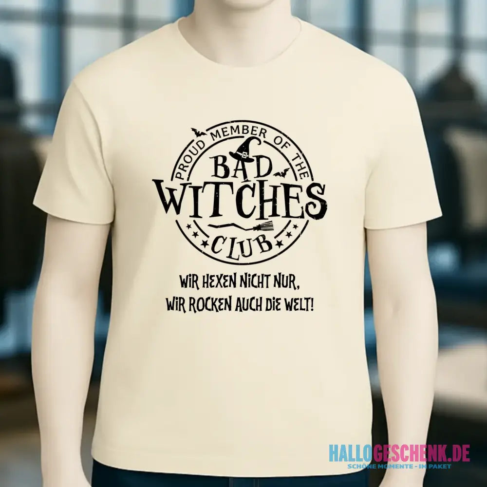 BAD WITCHES CLUB + Text • Halloween • Unisex Premium T-Shirt XS-5XL aus Bio-Baumwolle für Damen & Herren • Exklusivdesign • personalisiert