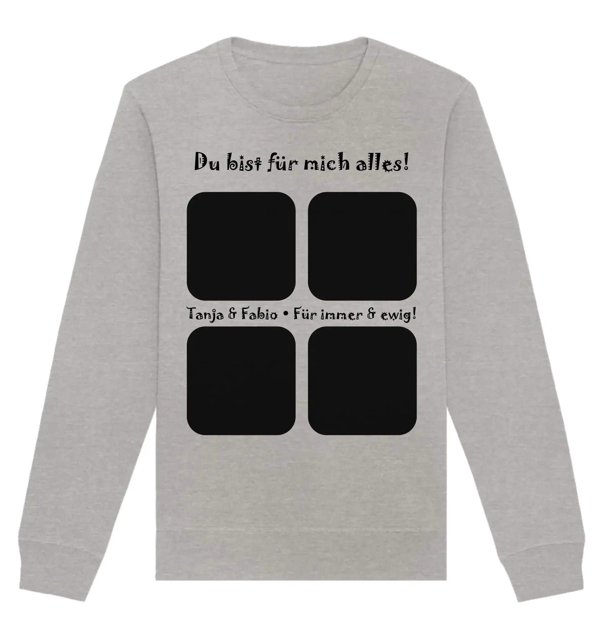 4er-Collage • mehrere Artikel • ’Statement-Collection’ • Wunschtext • Mein Fotomotiv - Unisex Sweatshirt • Bio Premium