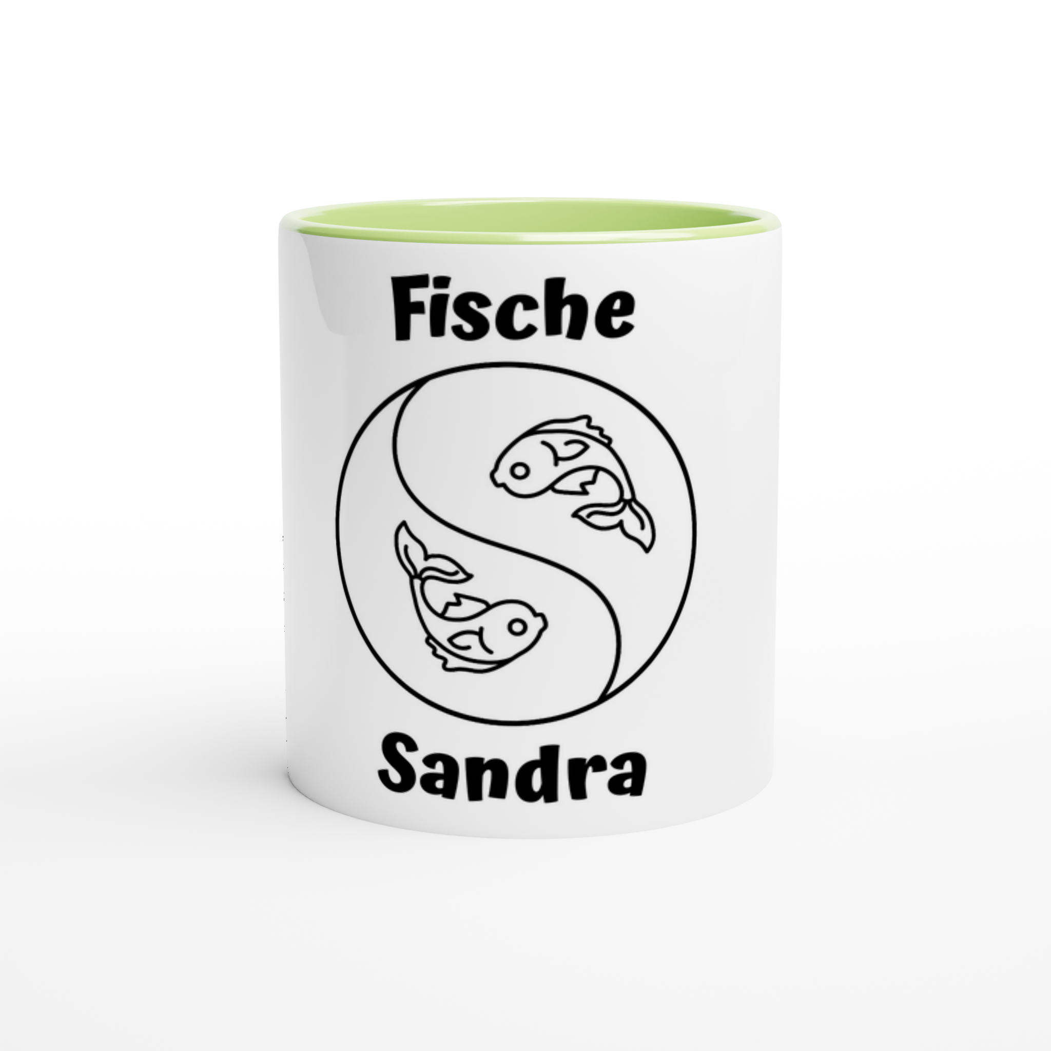 Mit 3D-Vorschau: 12 Sternzeichen mittig mit Name + personalisierten Sprüchen • zweifarbige Tasse