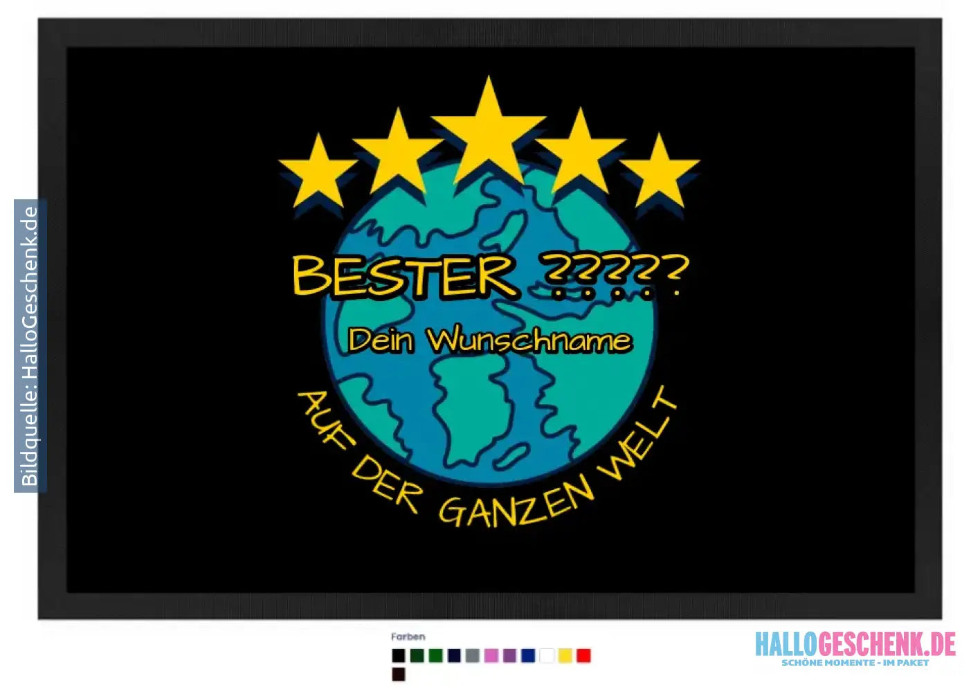 Best ??? Designer Beste Mama, Bester Papa, Traumfrau, Chef-Mechaniker uvm. - Fußmatte in 12 Farben