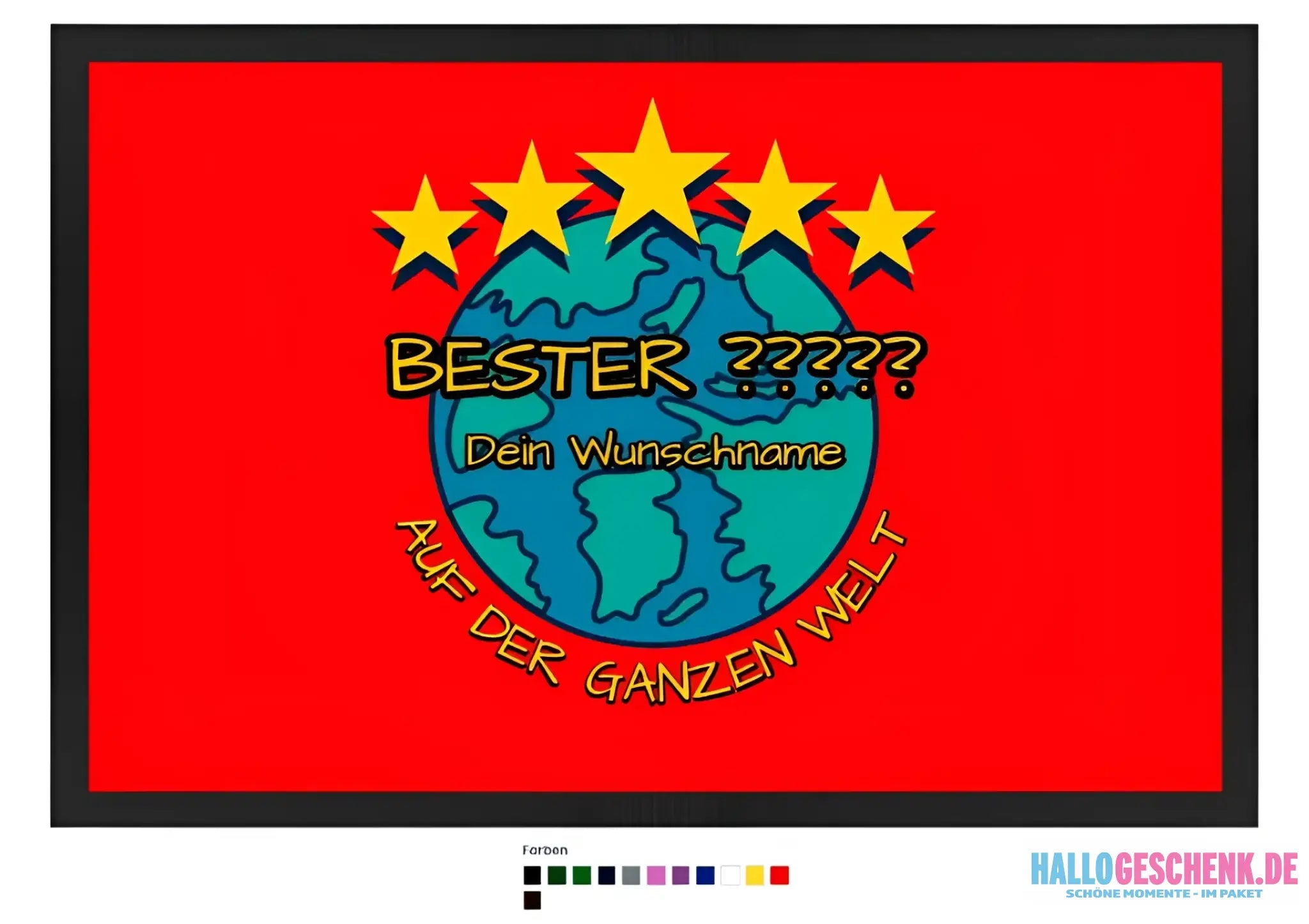 Best ??? Designer Beste Mama, Bester Papa, Traumfrau, Chef-Mechaniker uvm. - Fußmatte in 12 Farben