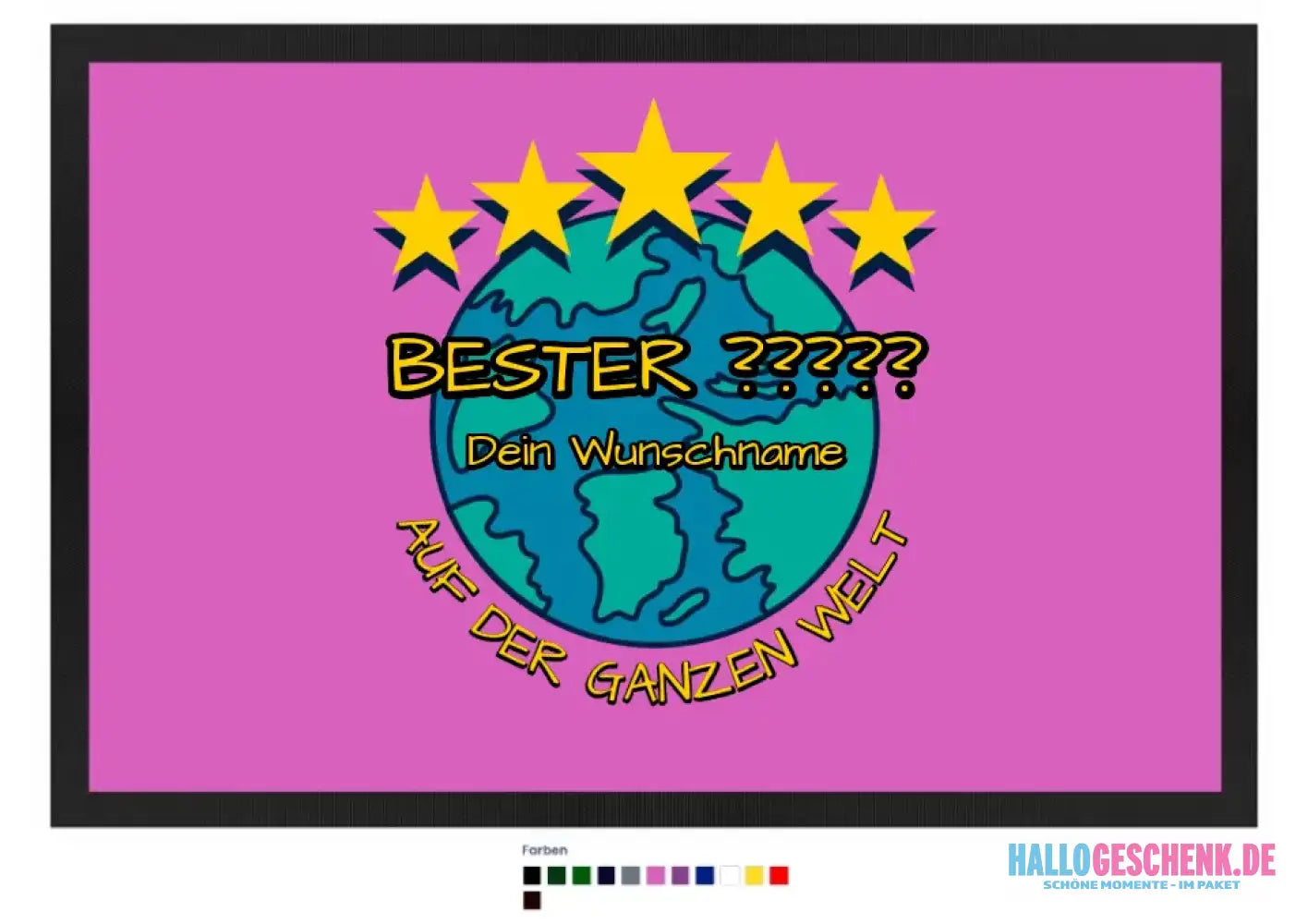 Best ??? Designer Beste Mama, Bester Papa, Traumfrau, Chef-Mechaniker uvm. - Fußmatte in 12 Farben