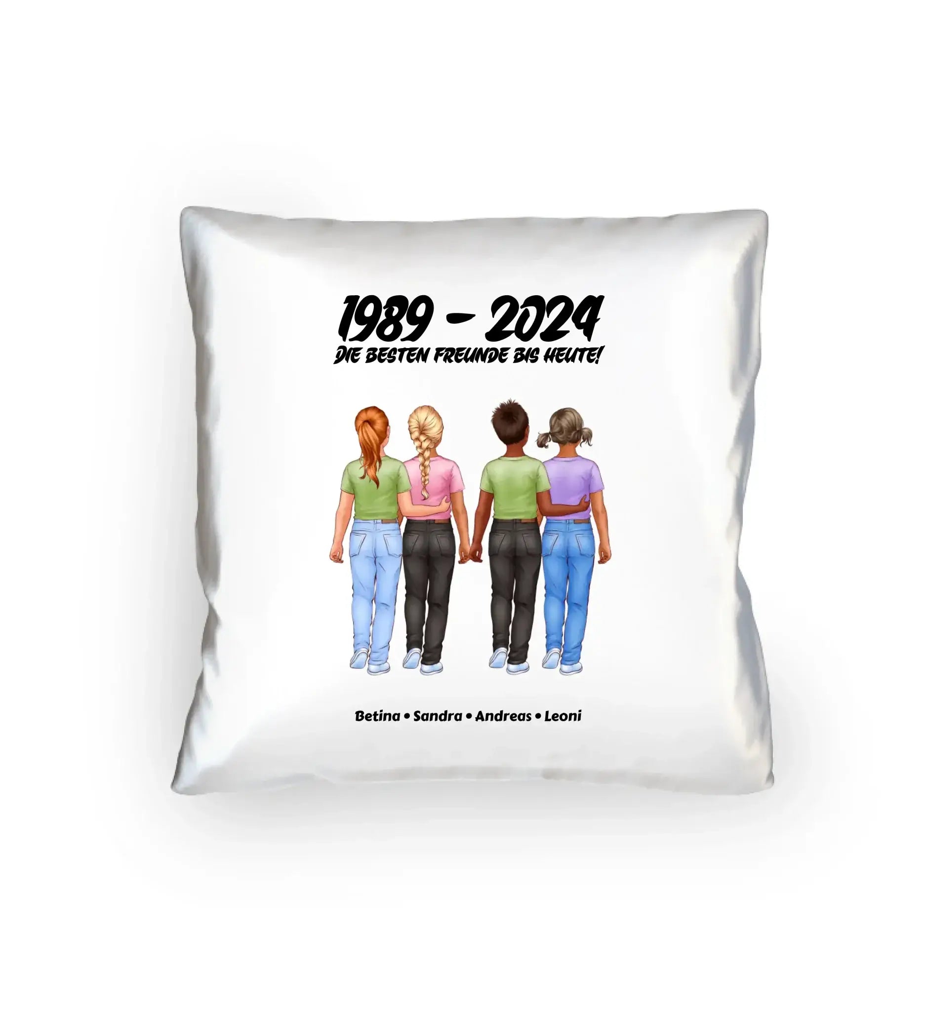 Beste Freunde: 1-5 Kinder / Kindheit (personalisierbare Figuren) - Kissen 40x40 cm / White / 40cm-x-40cm