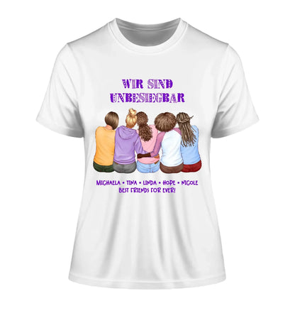 Beste Freundinnen (2-5 personalisierbare Figuren) - Damen T-Shirt (Fitted) • Bio / White / 2XL - personalisierbare