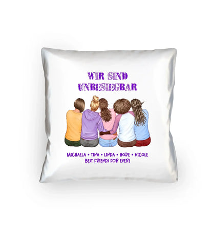 Beste Freundinnen (2-5 personalisierbare Figuren) - Kissen 40x40 cm / White / 40cm-x-40cm - personalisierbare Figuren