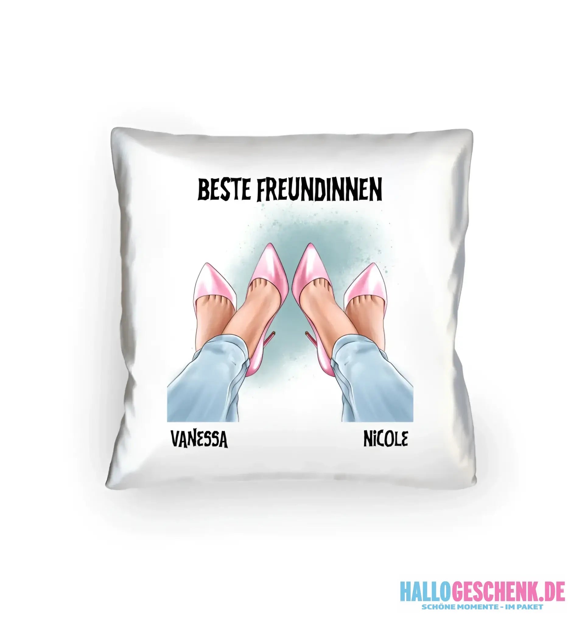 Beste Freundinnen Beine • Kissen 40x40 cm • personalisiert - Kissen 40x40 cm / White / 40cm-x-40cm - Customizer