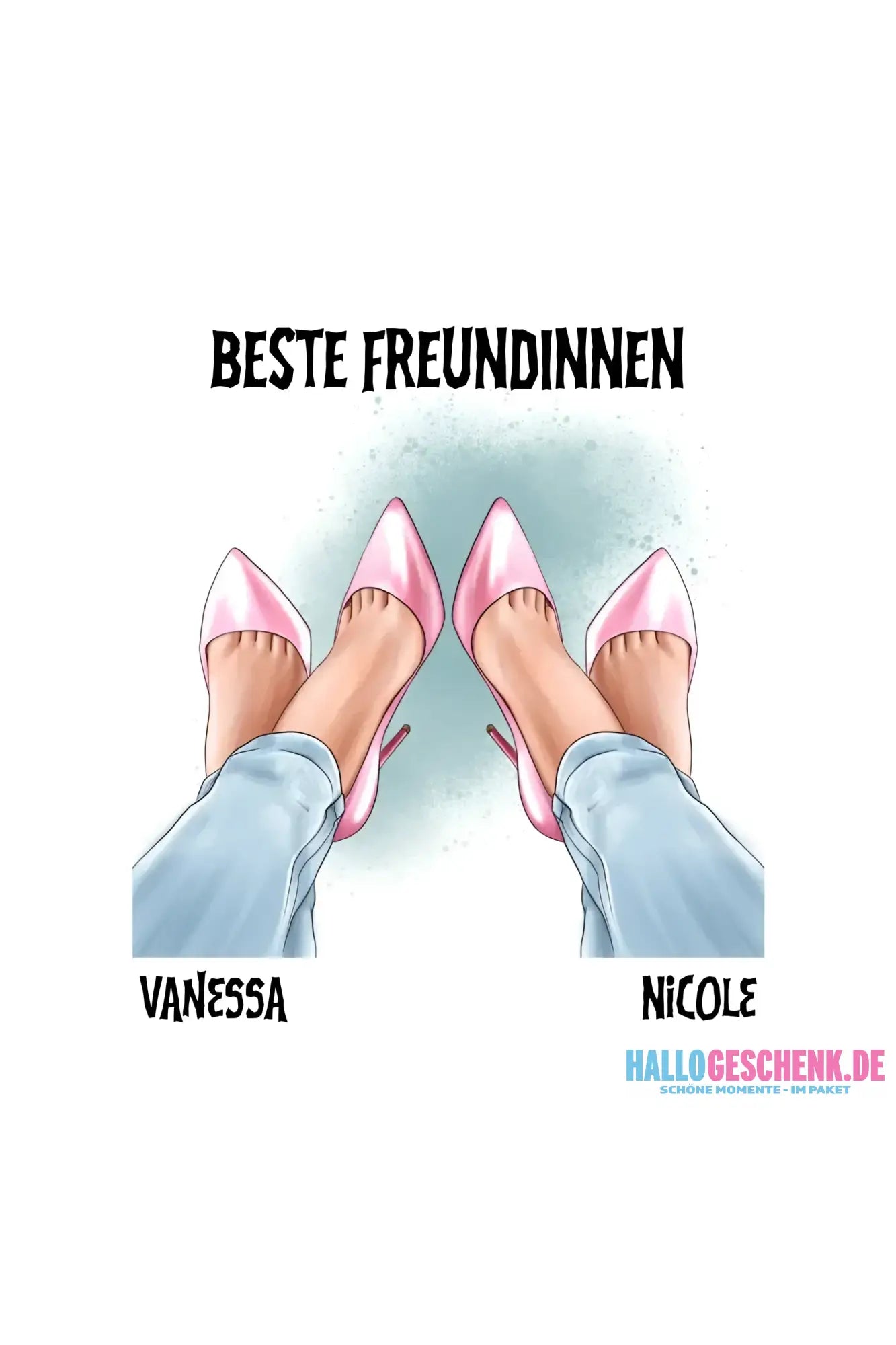 Beste Freundinnen Beine • Sticker 20x20 cm • personalisiert - ausgestanzter Sticker 20x20 cm (Aufkleber) / White