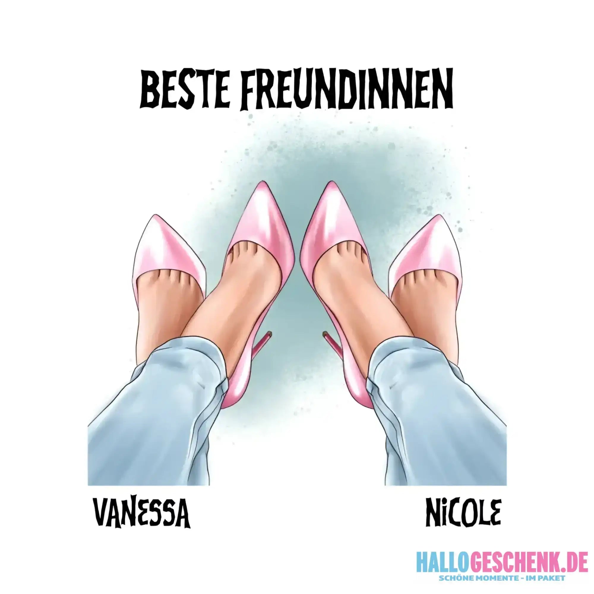 Beste Freundinnen Beine • Sticker 20x20 cm • personalisiert - ausgestanzter Sticker 20x20 cm (Aufkleber) / White