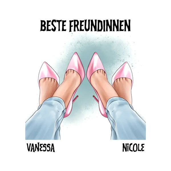Beste Freundinnen Beine • Sticker 20x20 cm • personalisiert - ausgestanzter (Aufkleber) / White / OneSize - unsortiert