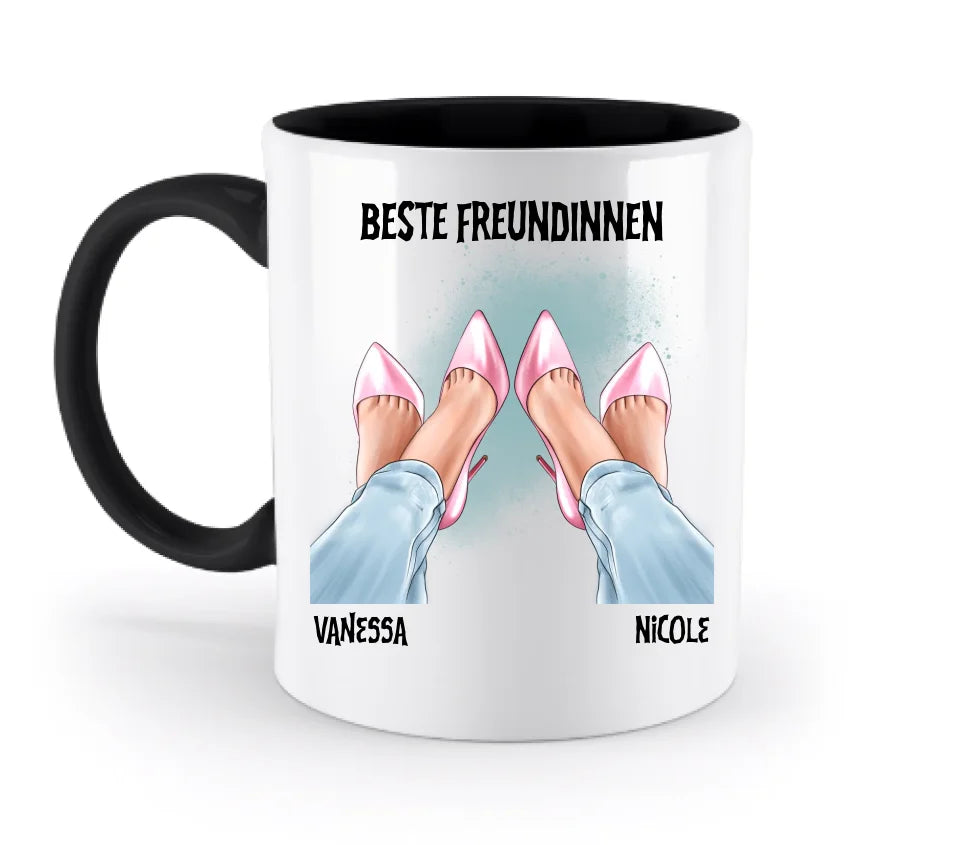 Beste Freundinnen Beine • zweifarbige Tasse  • Exklusivdesign • personalisiert