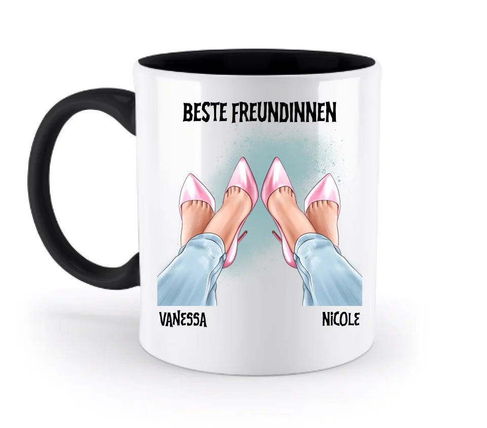 Beste Freundinnen Beine • zweifarbige Tasse • Exklusivdesign • personalisiert von HalloGeschenk.de