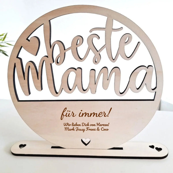 Beste Mama Holzdeko • personalisierbar • 4 verschiedene Designs zur Auswahl - BESTE MAMA / Basis / OneSize