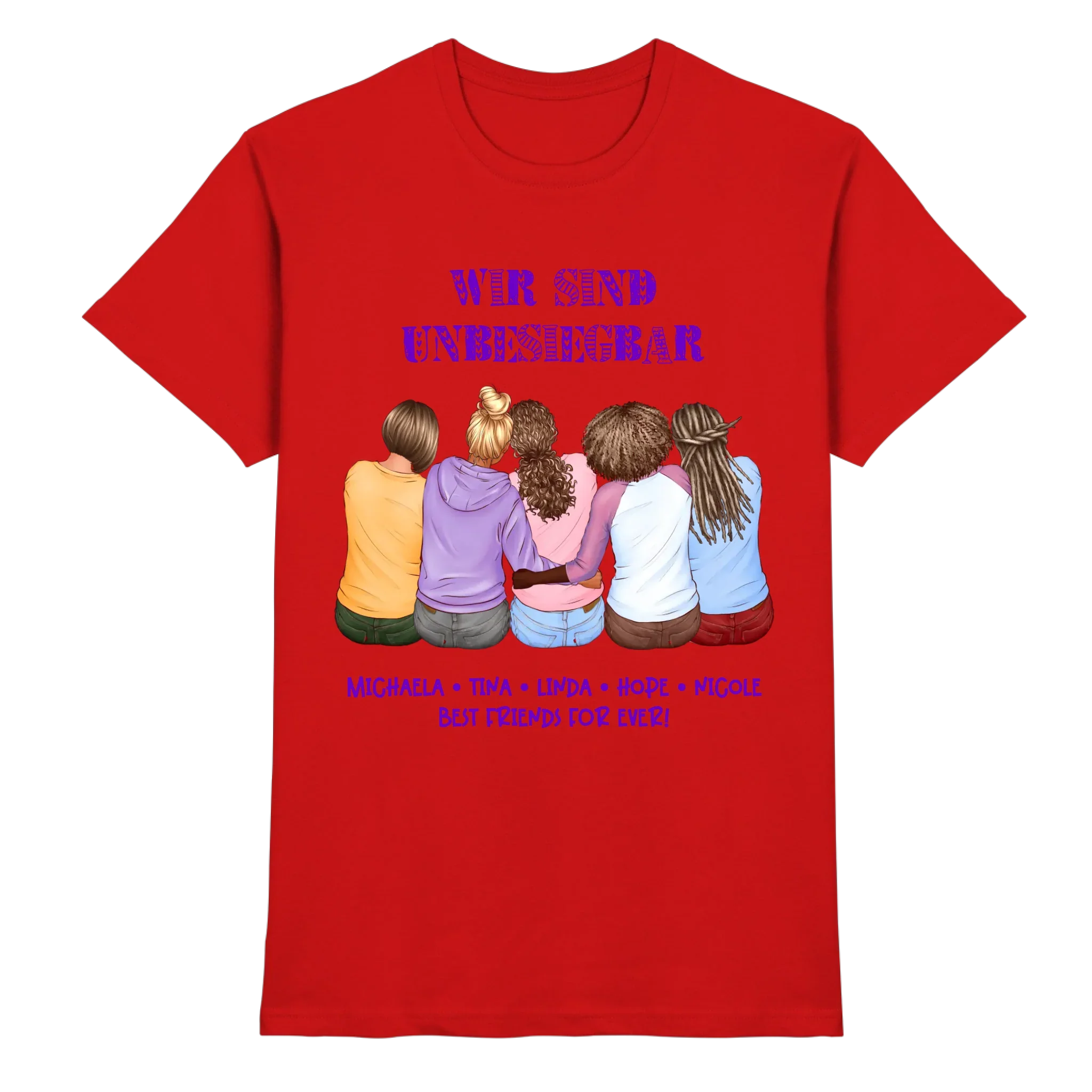 Besties: 2-5 Freundinnen • mehrere Artikel • ’Statement-Collection’ • Wunschtext • personalisierte Figuren - Premium