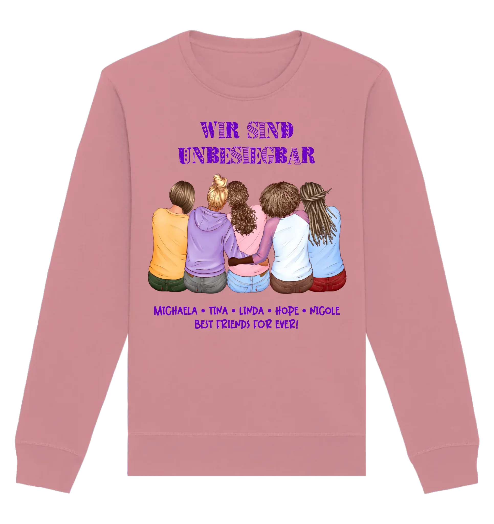 Besties: 2-5 Freundinnen • mehrere Artikel • ’Statement-Collection’ • Wunschtext • personalisierte Figuren - Unisex
