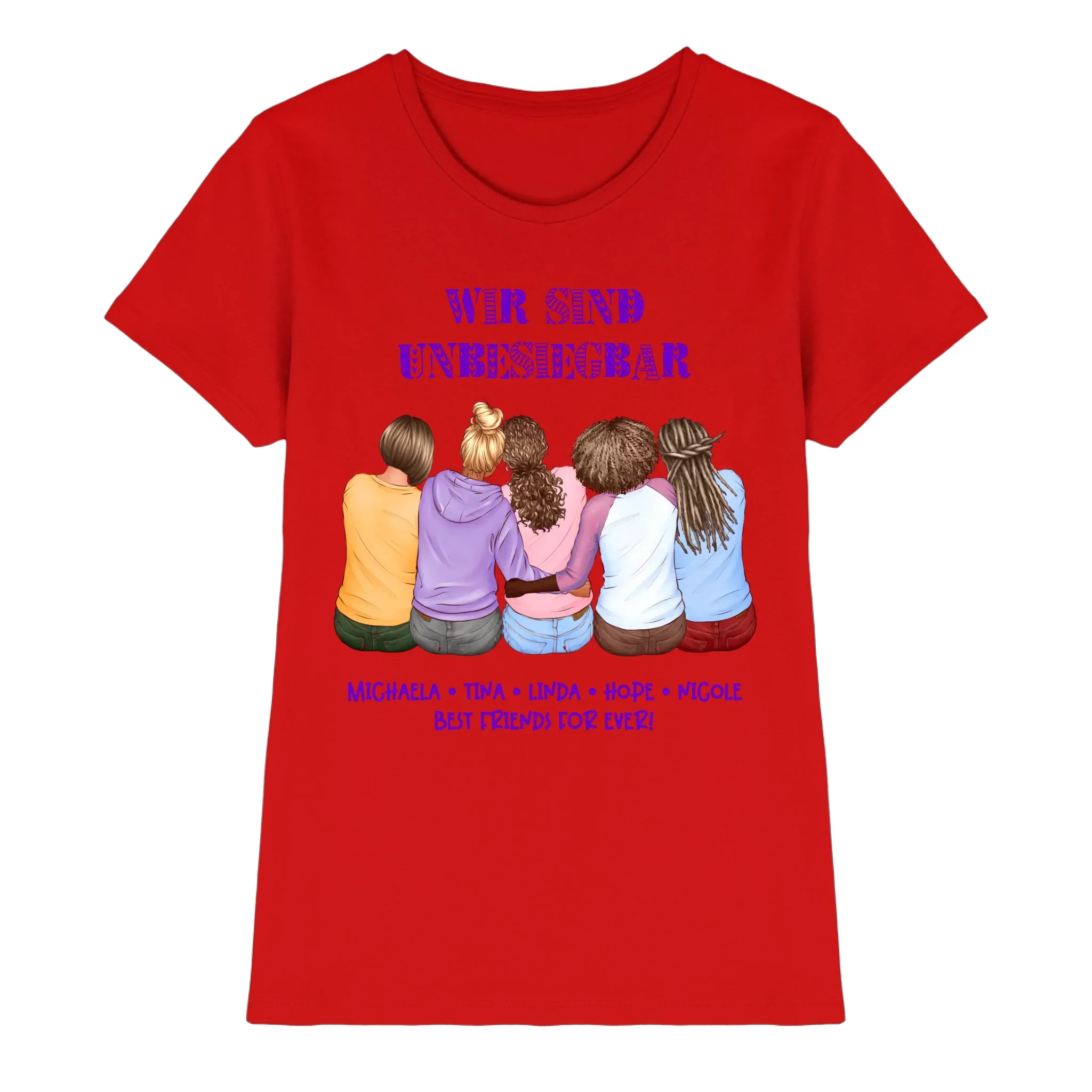 Besties: 2-5 Freundinnen • mehrere Artikel • ’Statement-Collection’ • Wunschtext • personalisierte Figuren - Premium