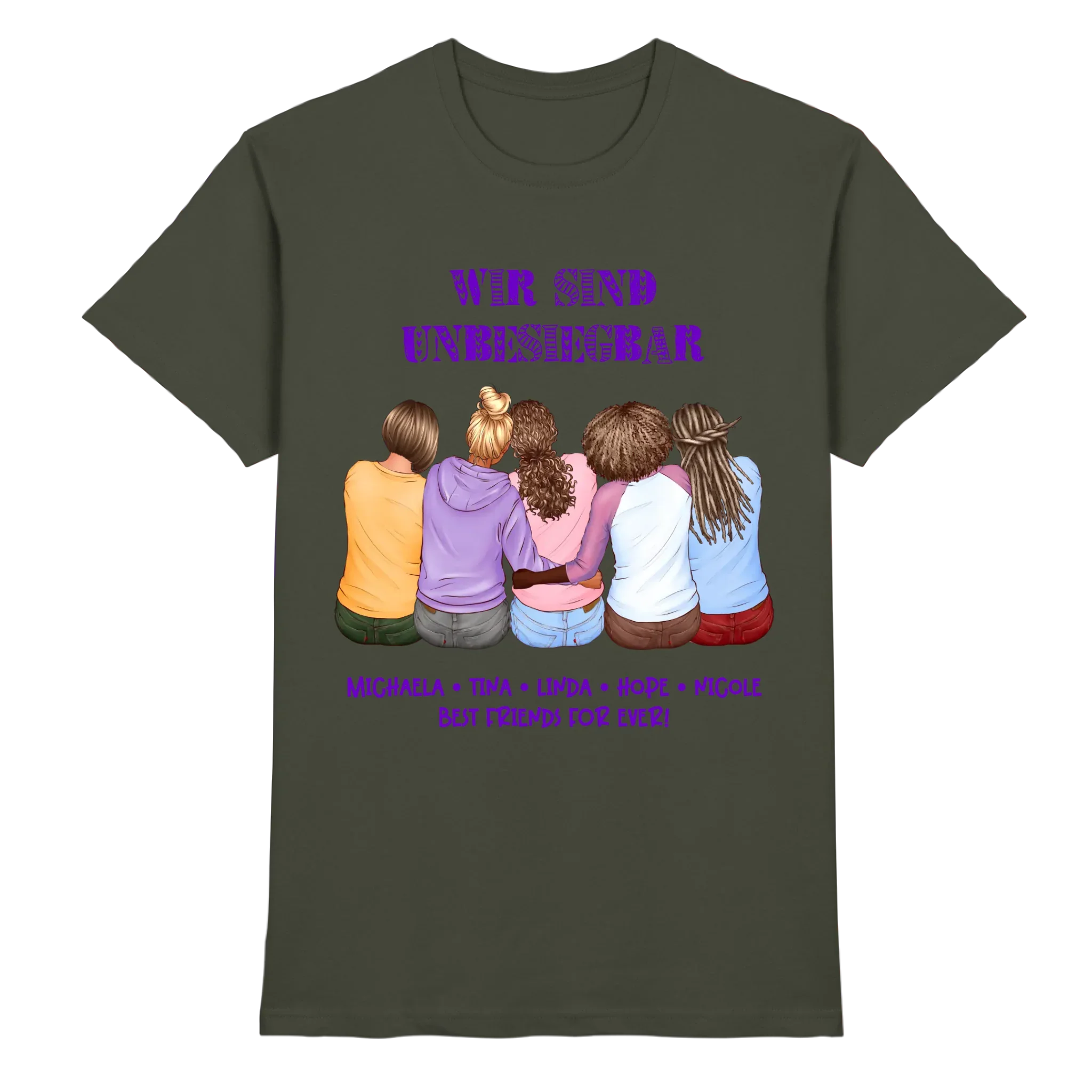 Besties: 2-5 Freundinnen • mehrere Artikel • ’Statement-Collection’ • Wunschtext • personalisierte Figuren - Premium