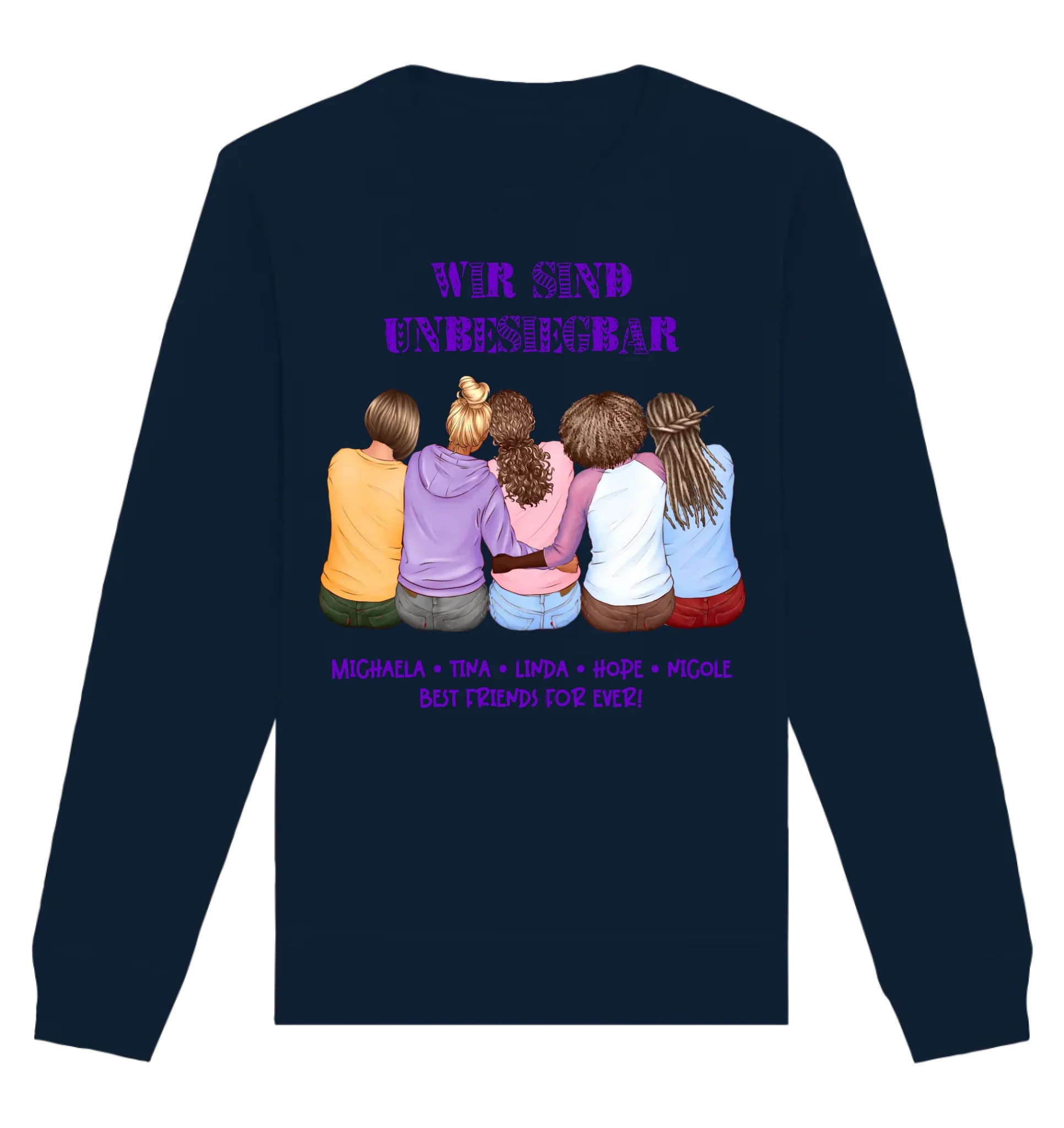 Besties: 2-5 Freundinnen • mehrere Artikel • ’Statement-Collection’ • Wunschtext • personalisierte Figuren - Unisex