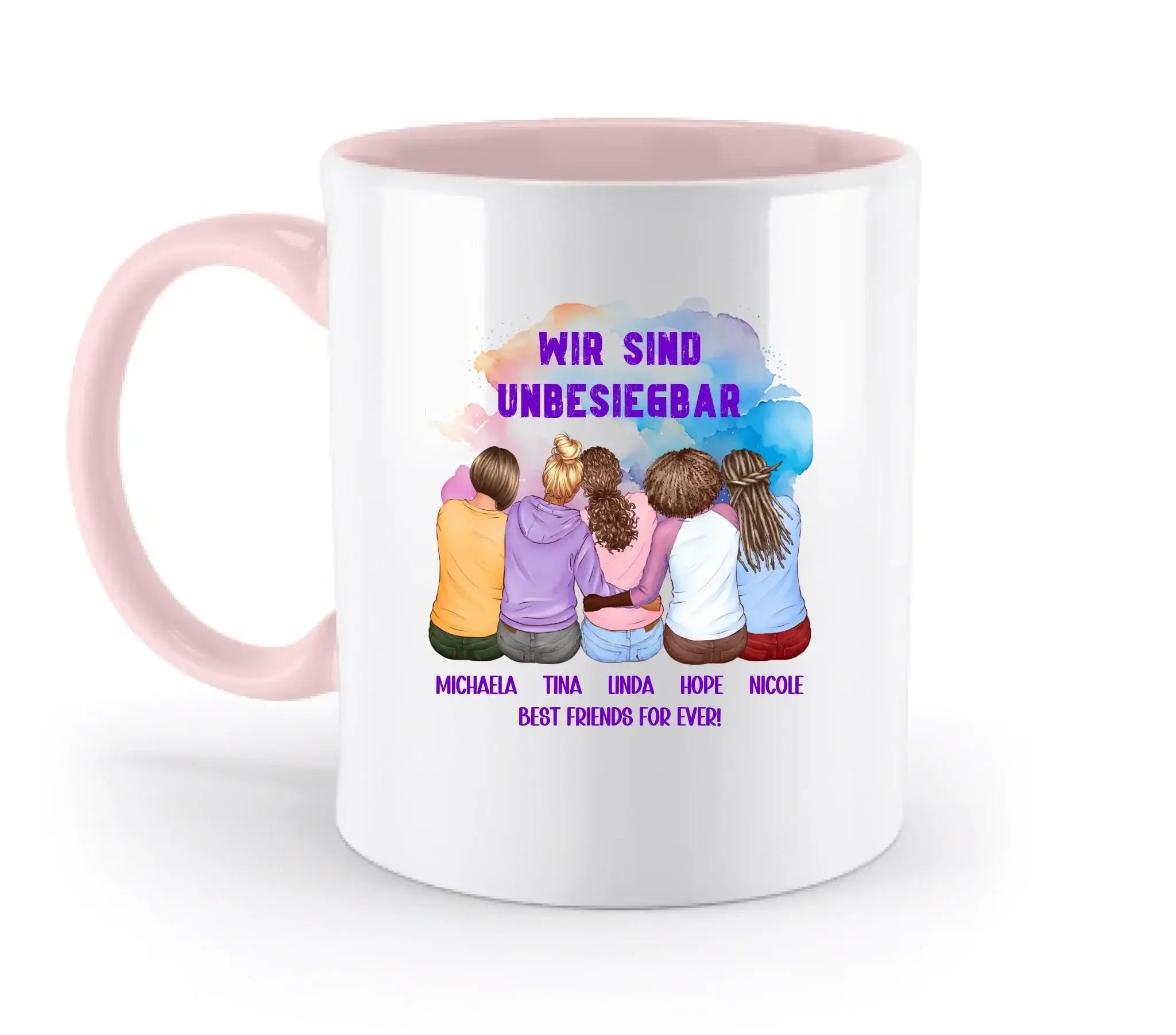 Besties: 2-5 Freundinnen • mehrere Artikel • ’Statement-Collection’ • Wunschtext • personalisierte Figuren - Tassen