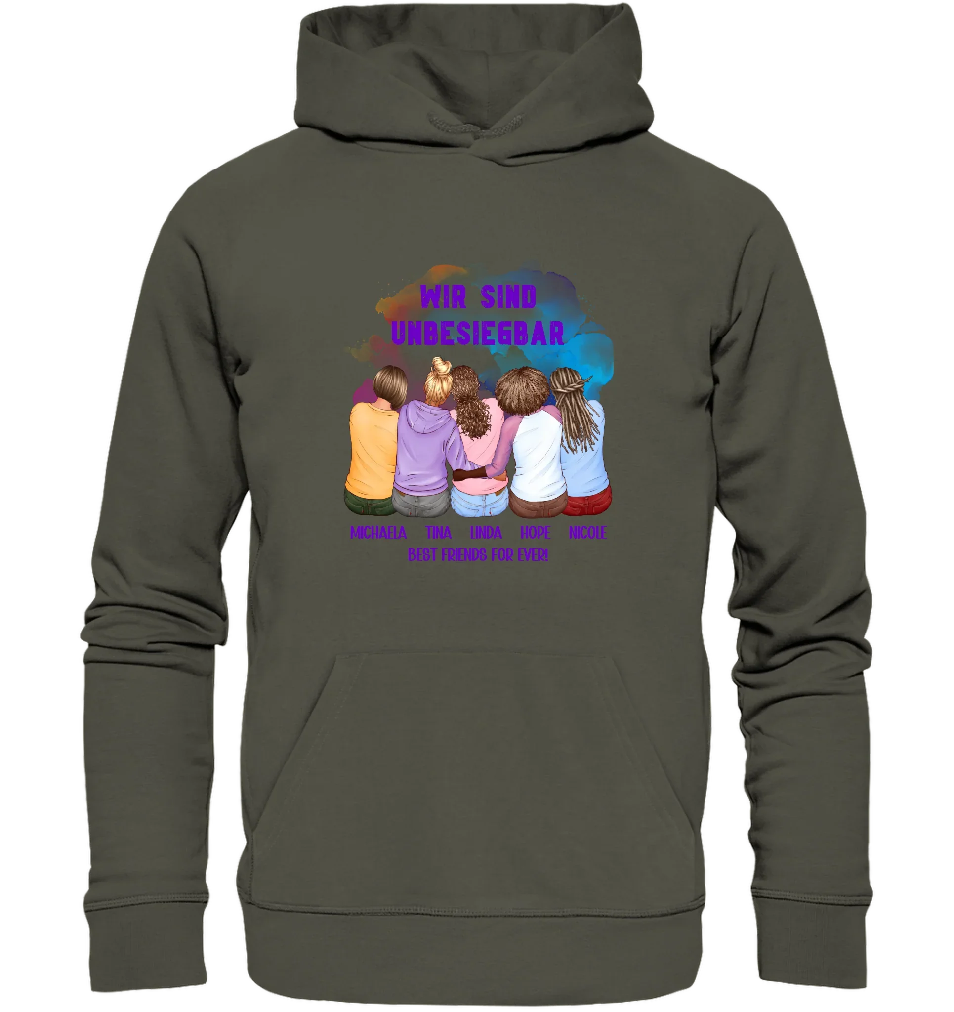 Besties: 2-5 Freundinnen • mehrere Artikel • ’Statement-Collection’ • Wunschtext • personalisierte Figuren - Unisex