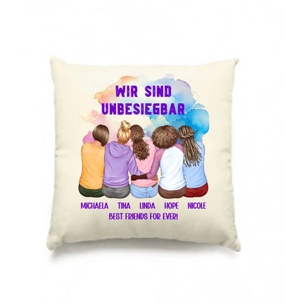 Besties: 2-5 Freundinnen • mehrere Artikel • ’Statement-Collection’ • Wunschtext • personalisierte Figuren - Kissen