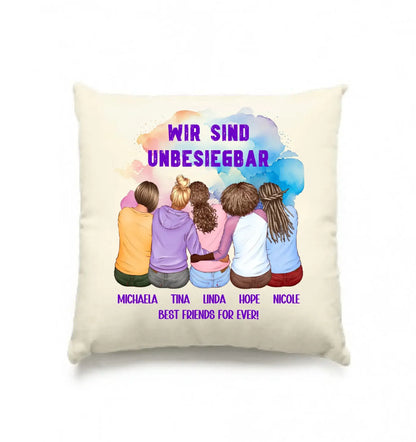 Besties: 2-5 Freundinnen • mehrere Artikel • ’Statement-Collection’ • Wunschtext • personalisierte Figuren - Kissen