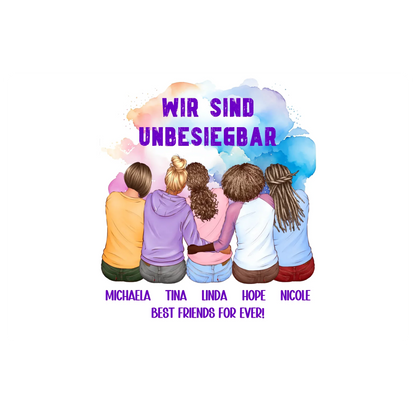 Besties: 2-5 Freundinnen • mehrere Artikel • ’Statement-Collection’ • Wunschtext • personalisierte Figuren