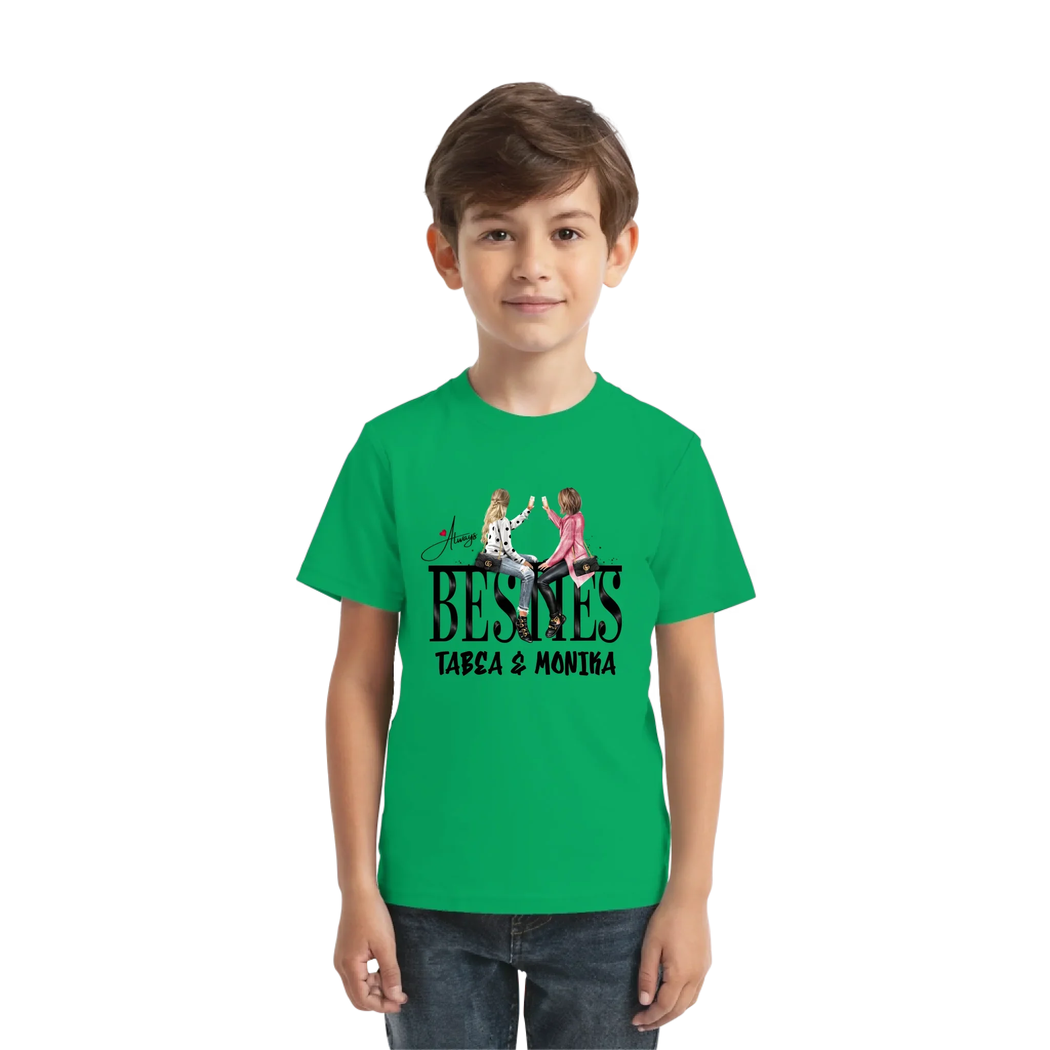 Besties: Girls on Text • mehrere Artikel • ’Statement-Collection’ • Wunschtext • personalisierte Figuren