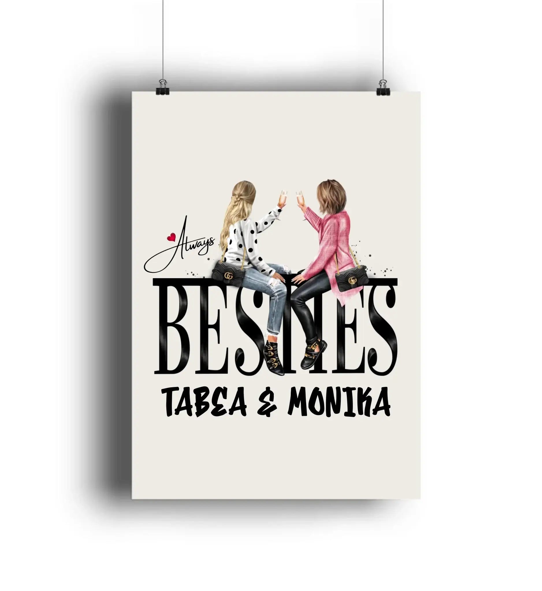 Besties: Girls on Text • mehrere Artikel • "Statement-Collection" • Wunschtext • personalisierte Figuren