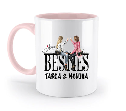 Besties: Girls on Text • mehrere Artikel • ’Statement-Collection’ • Wunschtext • personalisierte Figuren - Tassen