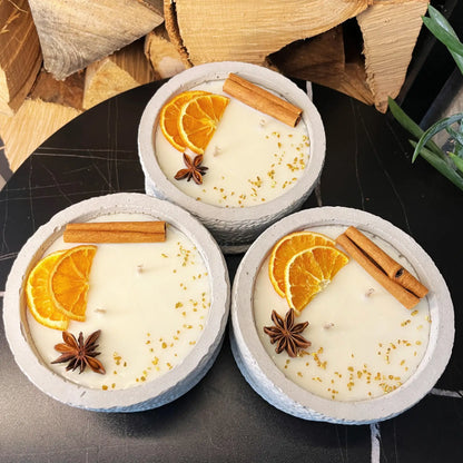 Betonkerzen-Set 3x Betongrau ’Grey Cinnamon’ - Duftkerze