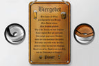 Rustikales rechteckiges blechschild bier unser im glase 12x18cm mit vintage bierdesign und deutschem text