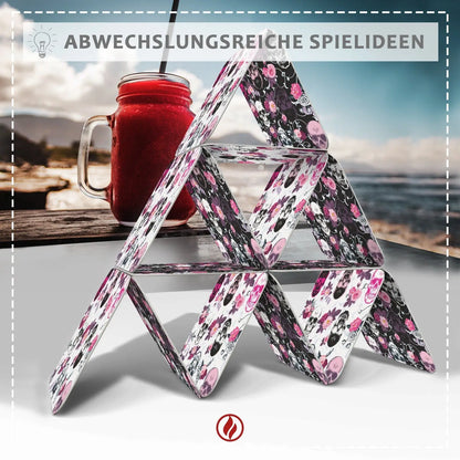 Bierdeckel mit Design Totenkopf - Untersetzer Totenköpfen im Rockabilly Stil - 50 Stück