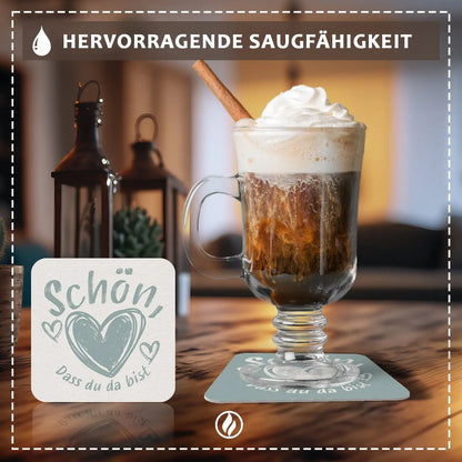 Bierdeckel ’Schön dass du da bist’ - 50 Stück