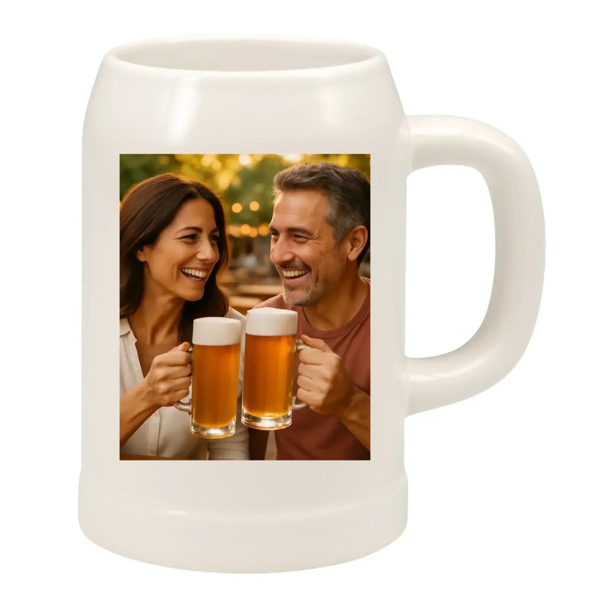 Bierkrug 0,5 Liter 8,5x15 cm mit deinem Foto (personalisierbare Fotogeschenke) - Keramik / 8,5x15cm (0,5 Liter)