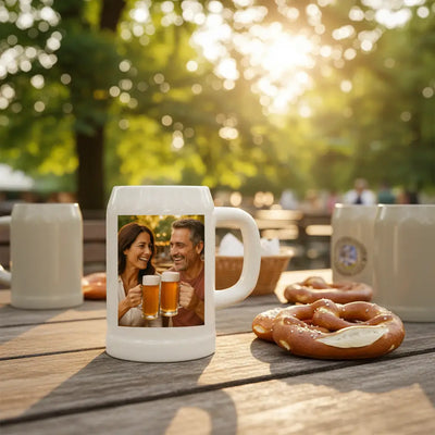 Bierkrug 0,5 Liter 8,5x15 cm mit deinem Foto (personalisierbare Fotogeschenke)