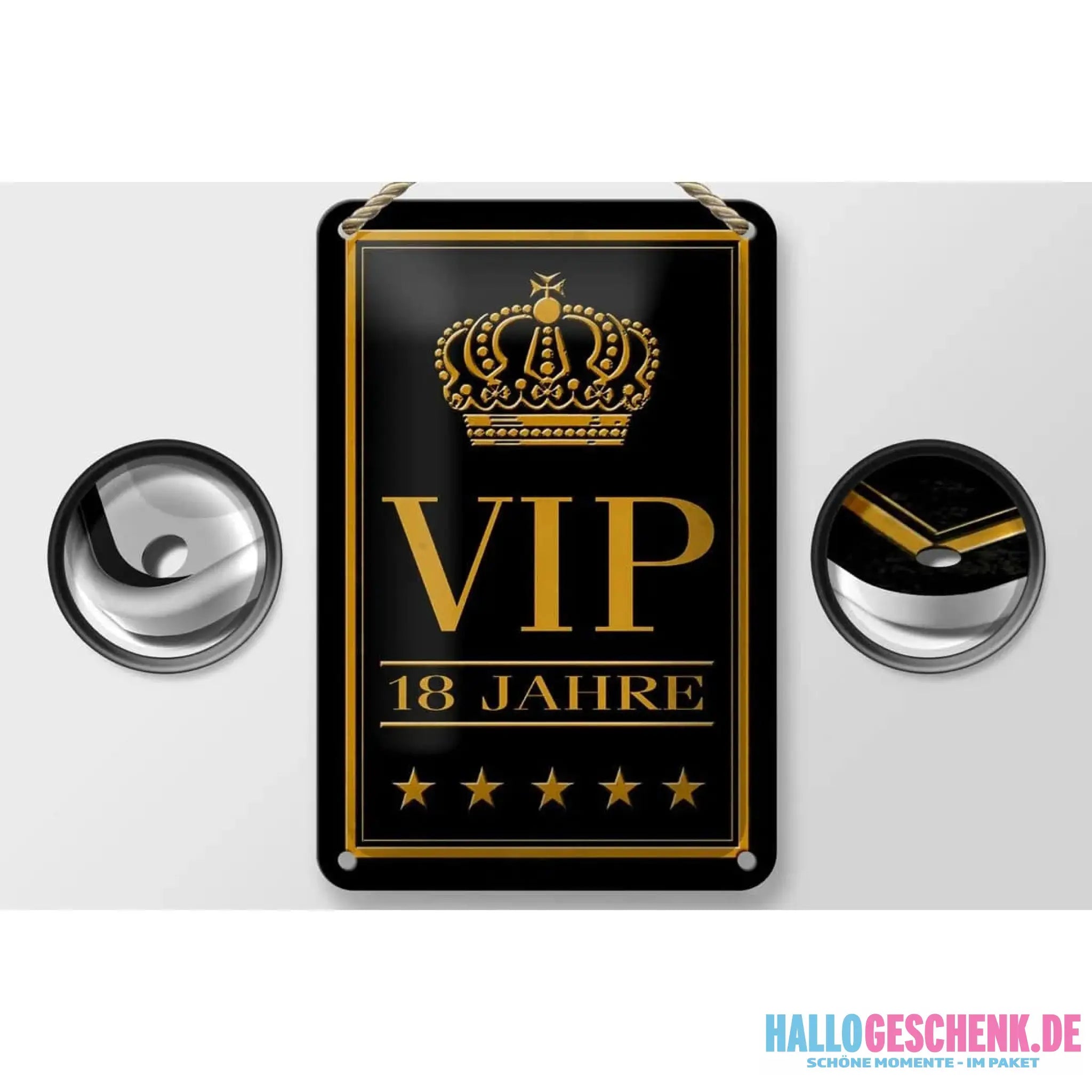 Blechschild Hinweis 12x18cm VIP 18 Jahre Geschenk Metall Deko Schild
