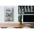 Blechschild reise 20x30cm berlin hauptstadt street art katze mit grauer struktur und schwarzer katzenzeichnung kool kat