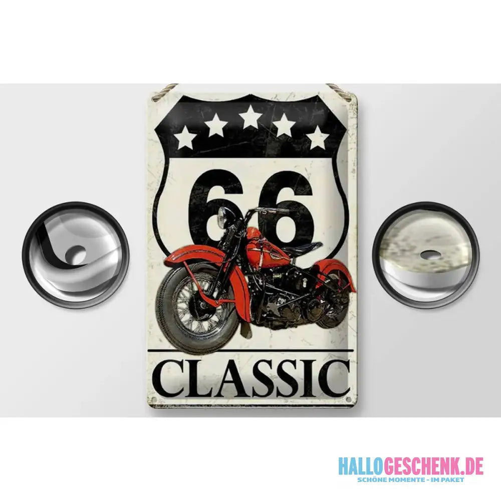 Blechschild Retro 20x30cm Motorrad classic 66 5 Sterne