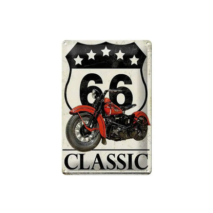 Blechschild Retro 20x30cm Motorrad classic 66 5 Sterne