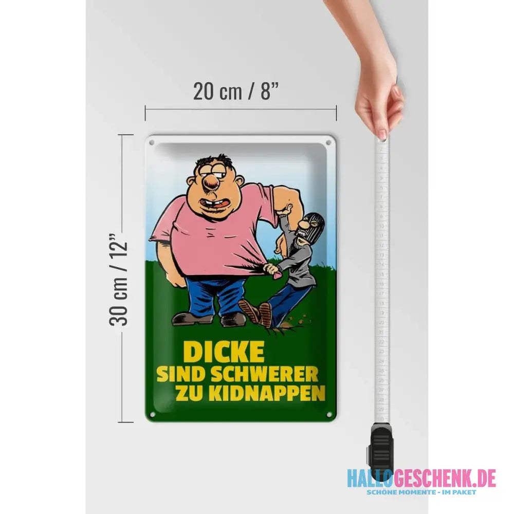 Blechschild Spruch 20x30cm Dicke schwerer zu kidnappen