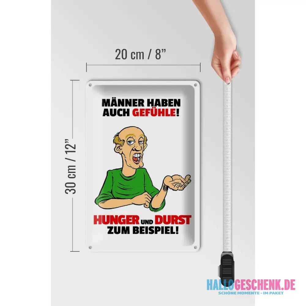 Blechschild Spruch 20x30cm Männer haben auch Gefühle
